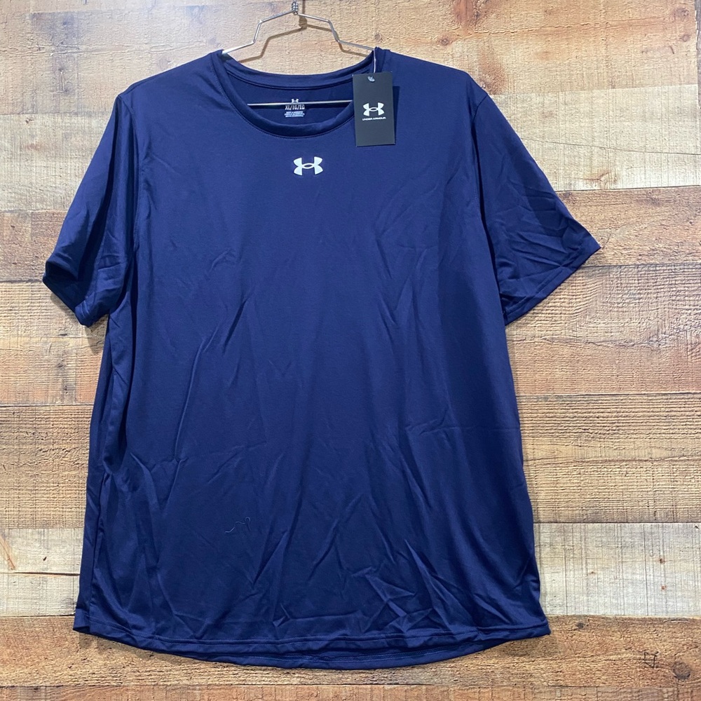 New With Tags Under Armour Navy Mens Loose Team Tech Tee Size XL